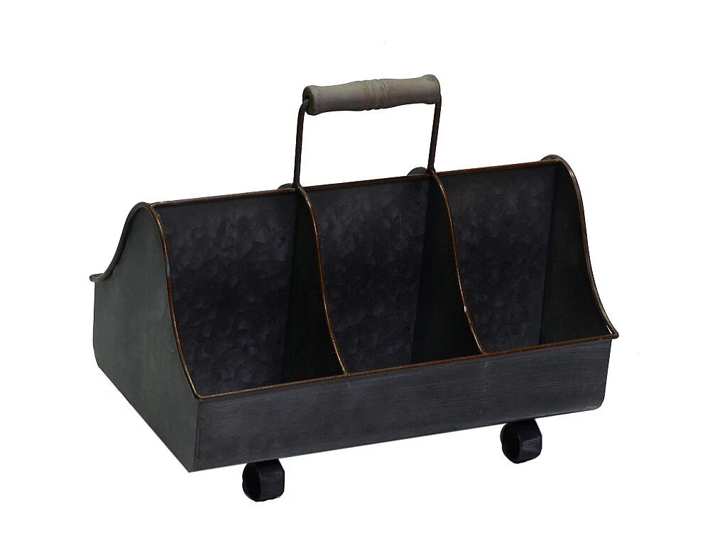 Portavaso metallo grigio 6 vani cm 33x21h10/19/30