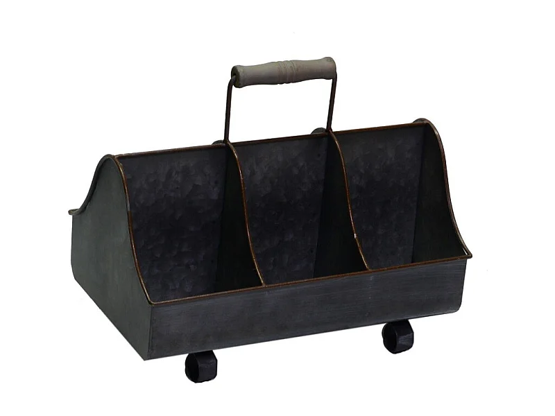 Portavaso metallo grigio 6 vani cm 33x21h10/19/30