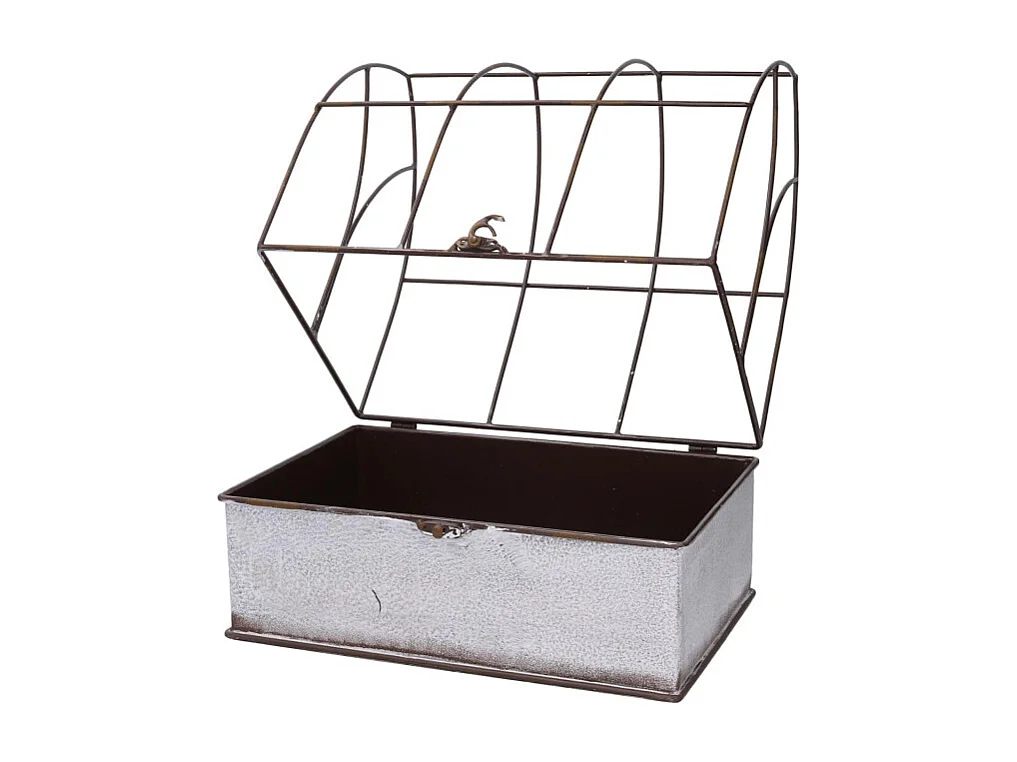 Portavaso metallo 1-2 gabbia bianco rettangolare cm 36x25h13/44