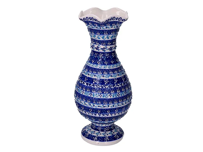 Vaso ceramica blu cm ø14h30
