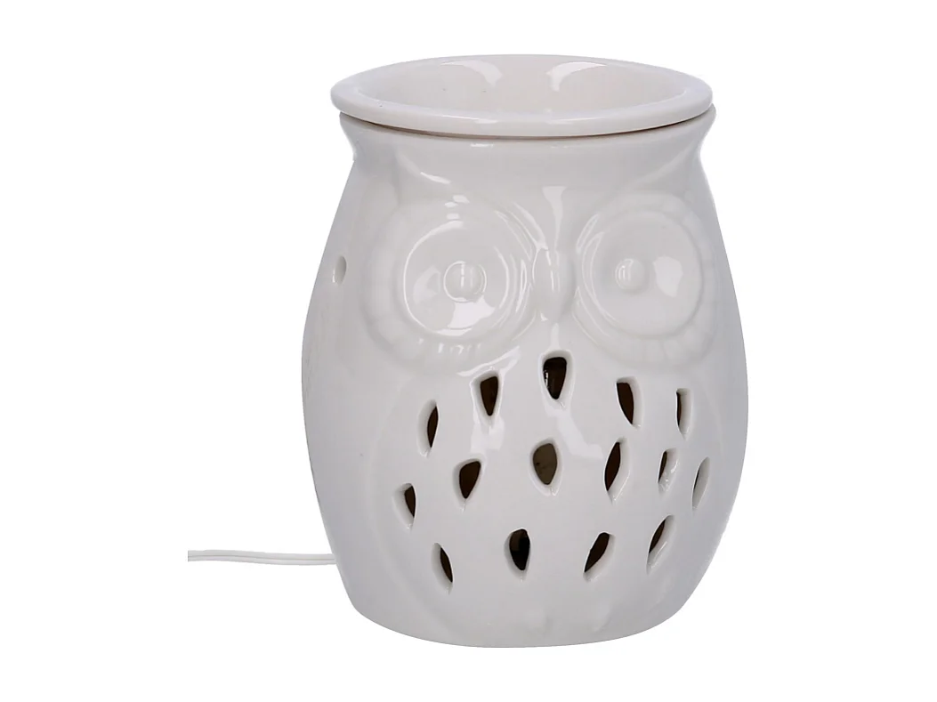 Bruciaessenze ceramica gufo con spina cm ø9,5h13,5