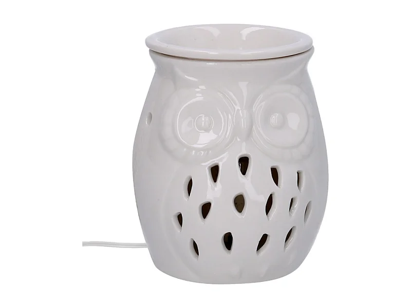 Bruciaessenze ceramica gufo con spina cm ø9,5h13,5