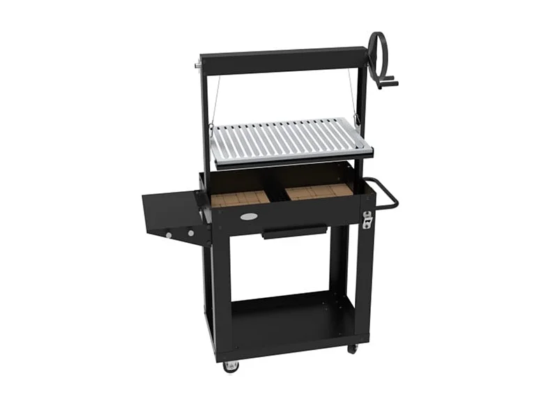 Barbecue au charbon et bois SANTA MARIA - hauteur réglable - briques réfractaires - IMOR