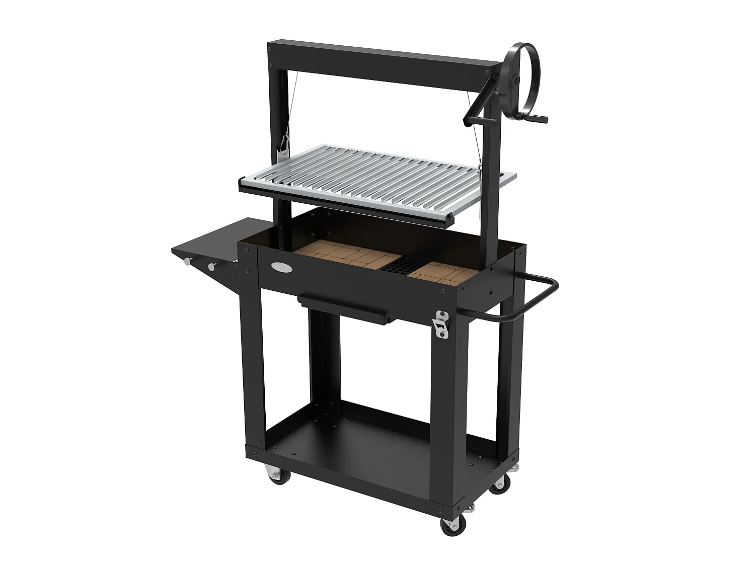 Houtskool- en houtbarbecue SANTA MARIA - in hoogte verstelbaar - vuurvaste stenen - IMOR