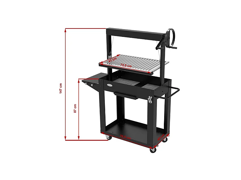 Houtskool- en houtbarbecue SANTA MARIA - in hoogte verstelbaar - vuurvaste stenen - IMOR