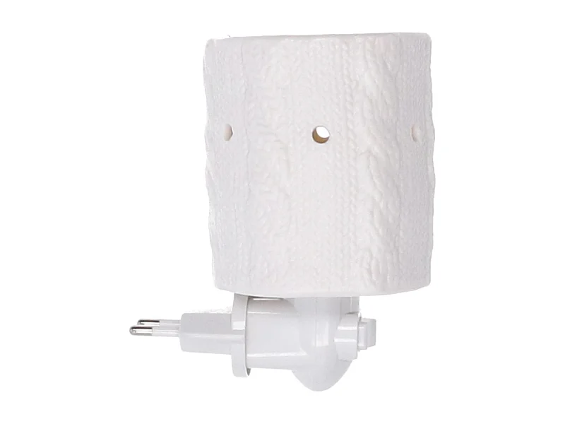 Bruciaessenze plug ceramica trecce bianco cm10,4x7,9h12,7