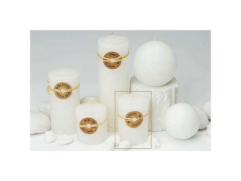 Bougie parfumée à la vanille cylindrique 7 x 9 cm - Blanc