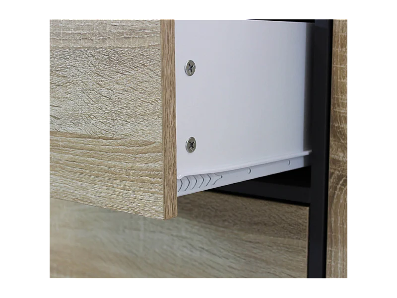 Wohnzimmer-Sideboard Emory aus Melamin mit Schubladen und Tür - Anthrazit