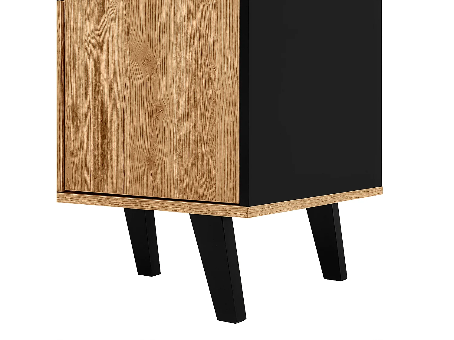 Buffet avec lumière LED - Commode Moderne avec 3 Portes et Verre - Couleur Bois