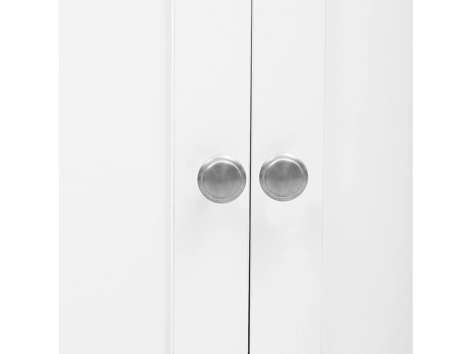 Aparador de madeira branca, quatro portas, duas gavetas, sala de estar, sala de jantar - tampo com aparência de madeira clara