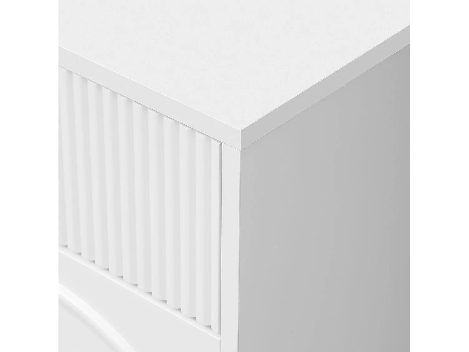 Buffet avec 4 tiroirs et 4 portes, armoire de buffet, avec poignées et pieds dorés,  Blanc