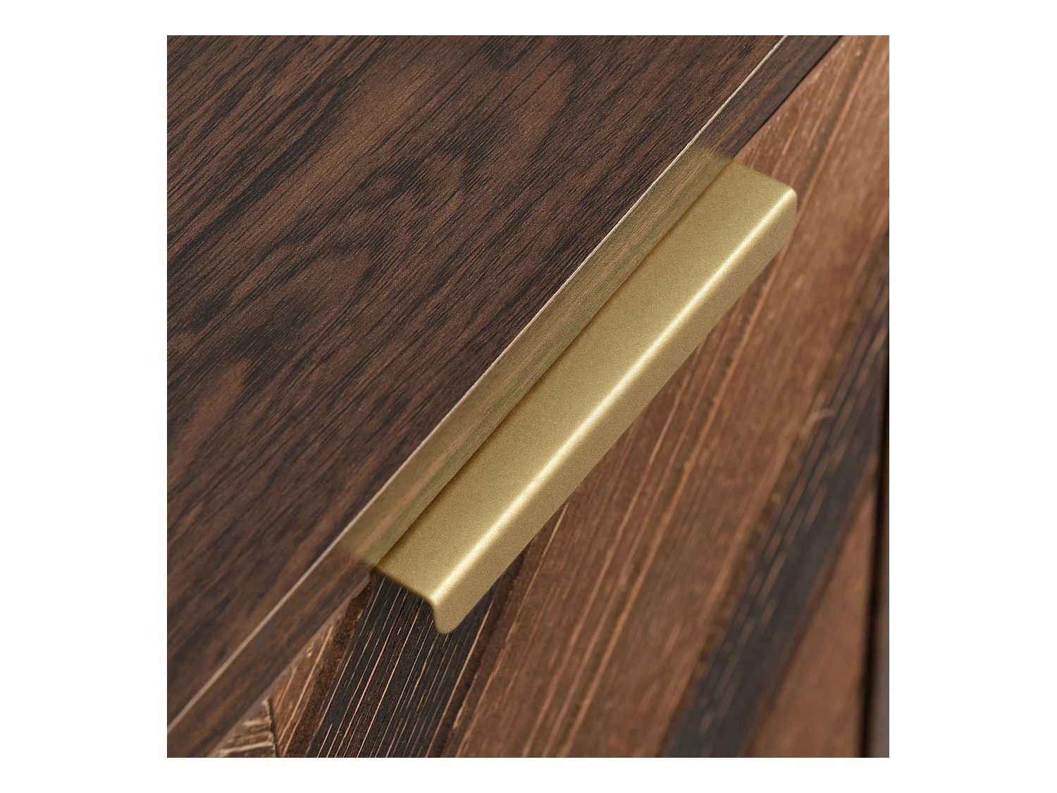 Buffet de cuisine, avec 6 compartiments de rangement et 3 portes, porte en placage de bois massif