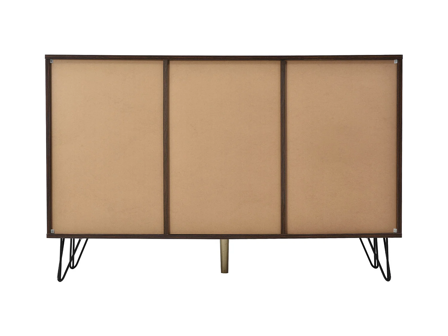 Buffet de cuisine, avec 6 compartiments de rangement et 3 portes, porte en placage de bois massif