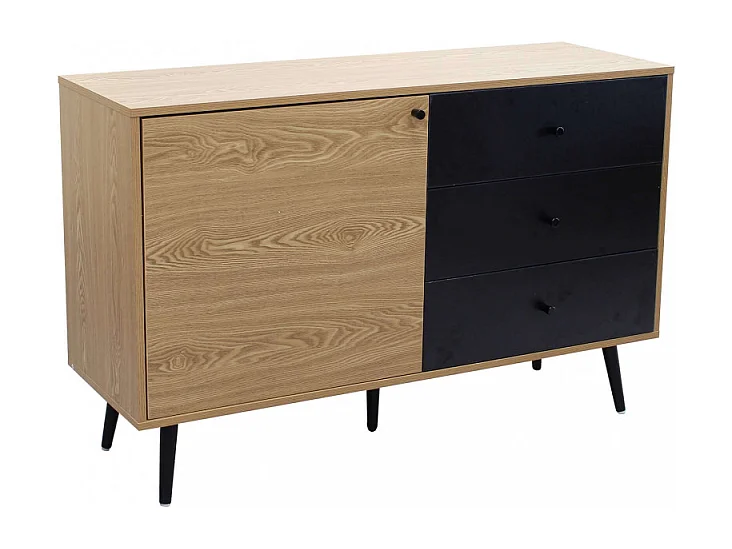 Wohnzimmer-Sideboard mit Tür und 3 Schubladen Evan