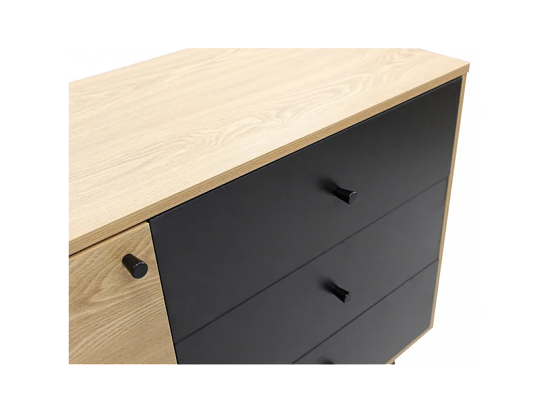 Wohnzimmer-Sideboard mit Tür und 3 Schubladen Evan