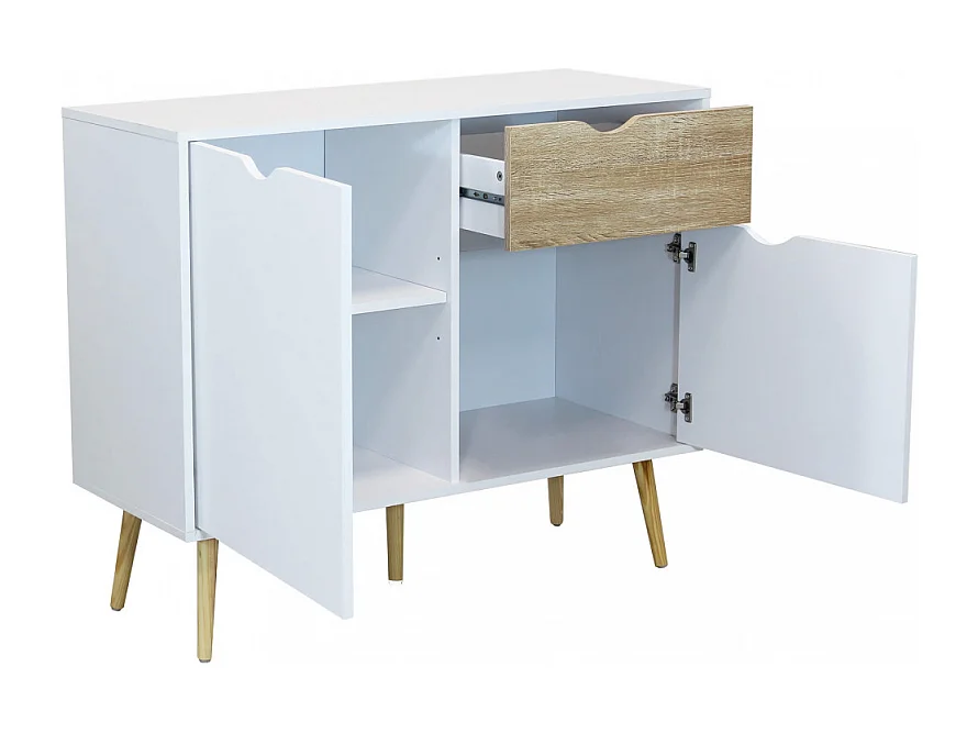Modernes Sideboard aus Holz mit Tür und Schubladen Theodore