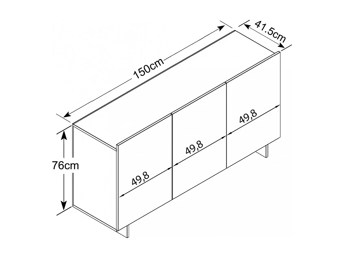 Sideboard MOBILE 3 ANTE OLMO E GRAU