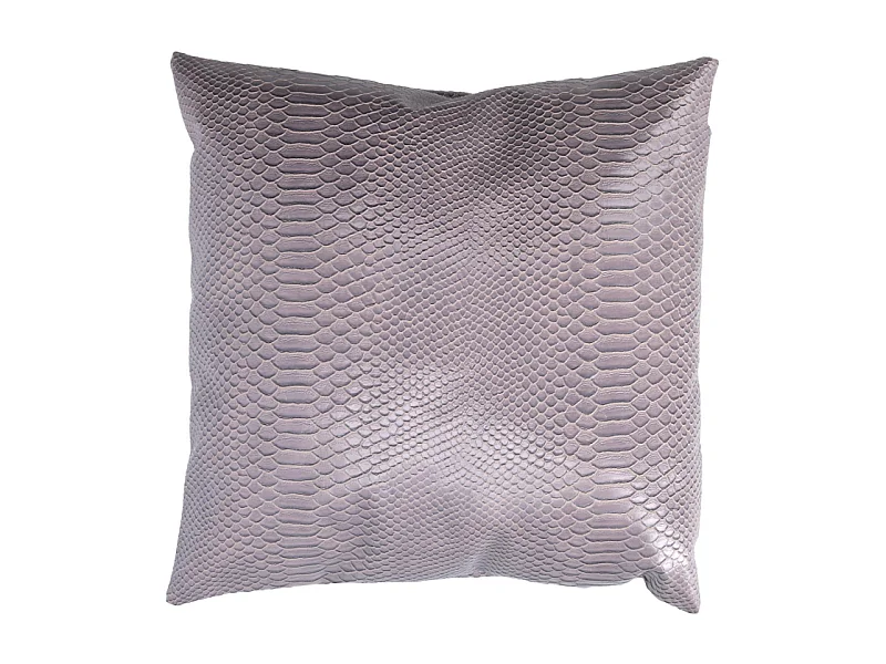 Cuscino ecopelle grigio quadro cm38x38h38