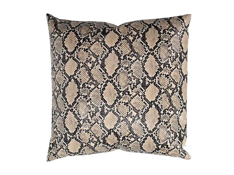 Cuscino ecopelle marrone quadro cm38x38