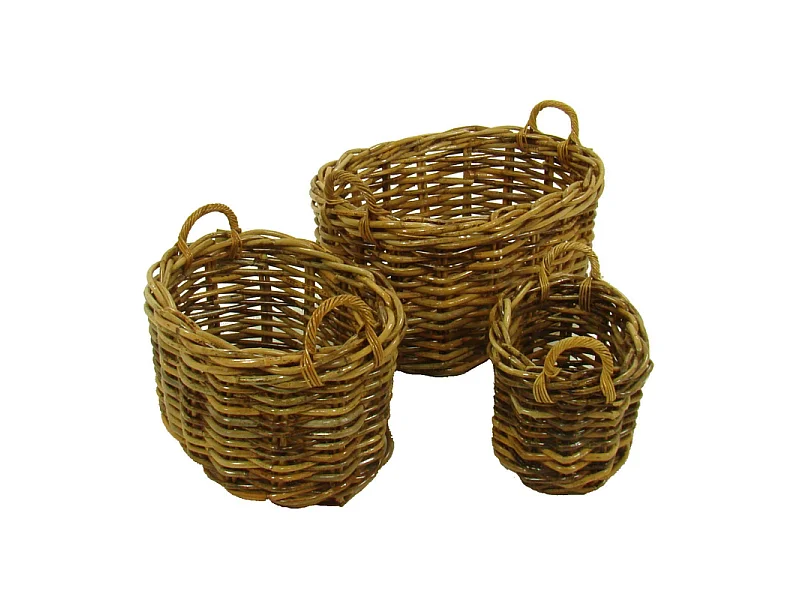 Cesta portalegna rattan alaska 1-3 ovale cm79x61h41