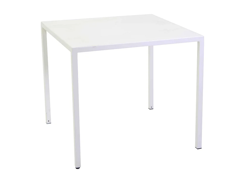 Tavolo metallo autolivellante new Elma bianco quadro cm 80x80h75