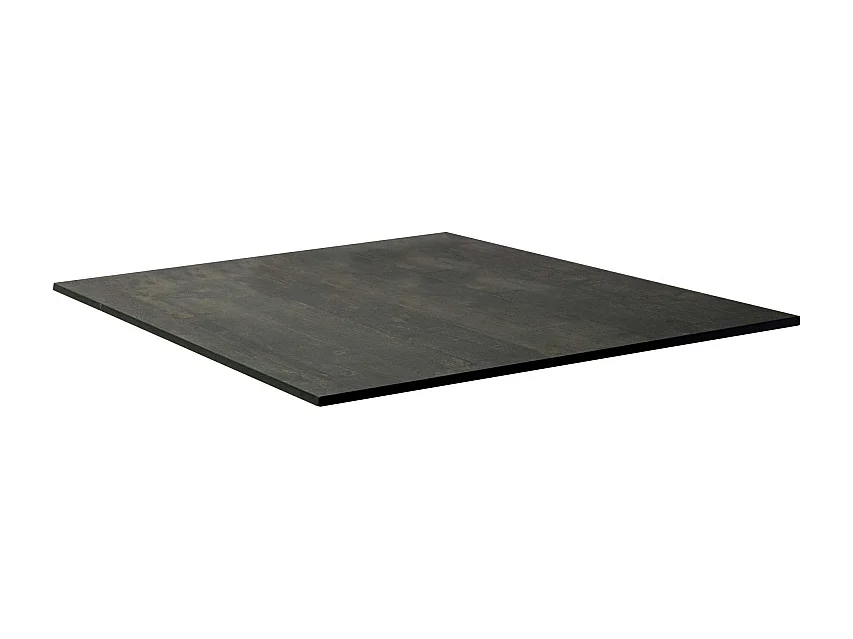 Top tavolo hpl effetto legno nero quadro cm 79x79x1