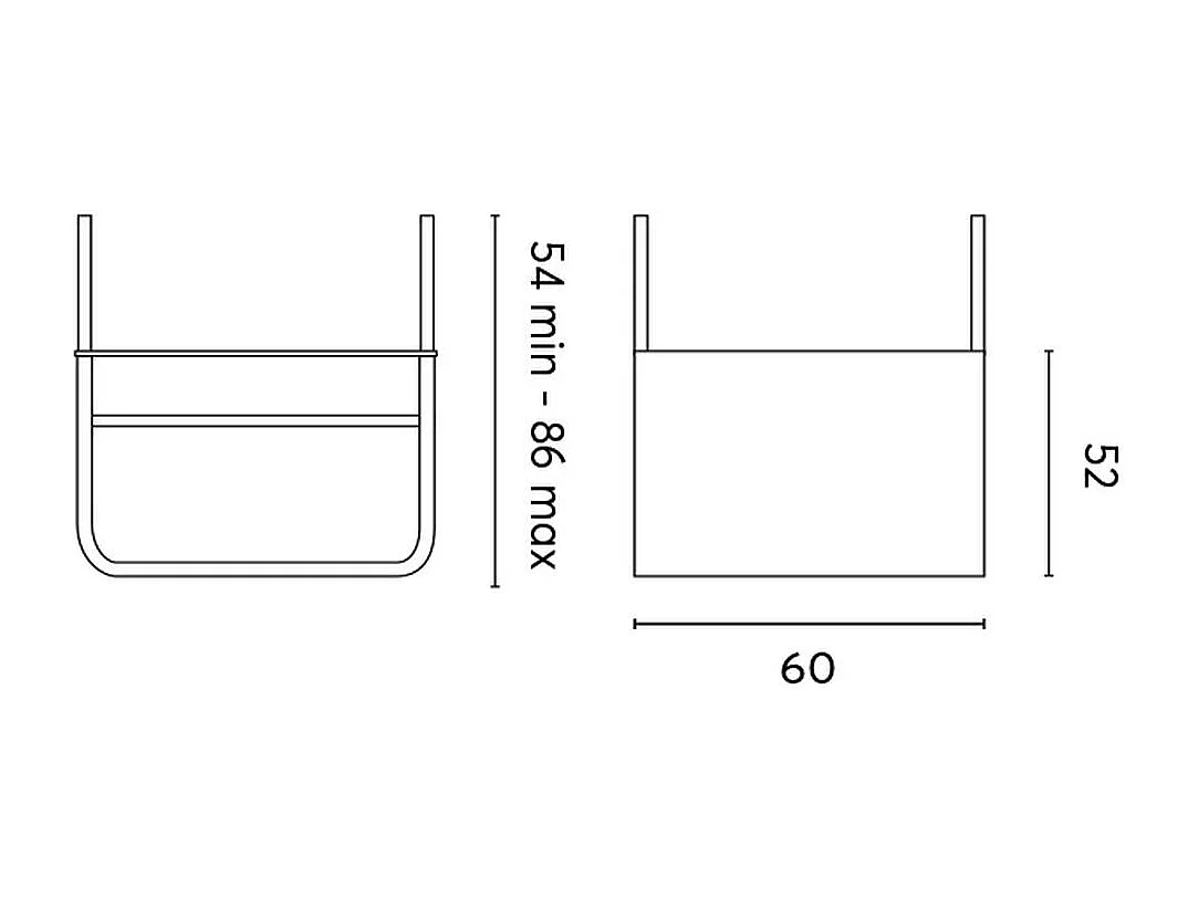 Weißer klappbarer Gartentisch für Balkone 60x52cm Ringhiera