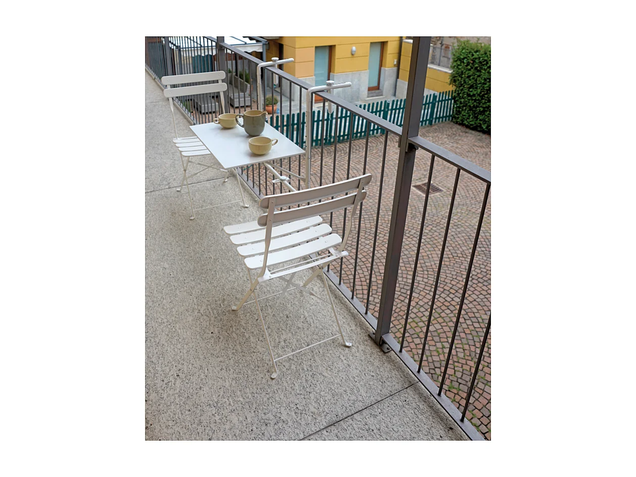 Weißer klappbarer Gartentisch für Balkone 60x52cm Ringhiera