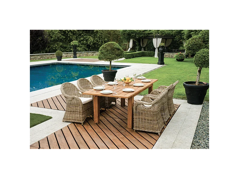 Tavolo Sumatra 180/250*100 In Teak Riciclato Moia