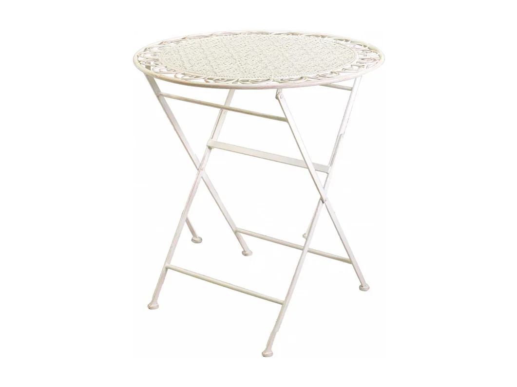 Tavolo metallo ragusa avorio tondo cm ø70h76