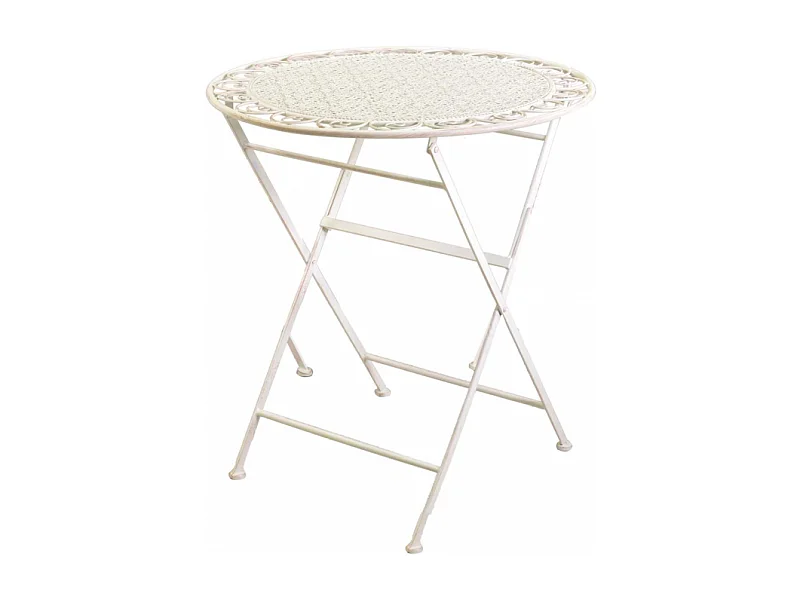 Tavolo metallo ragusa avorio tondo cm ø70h76