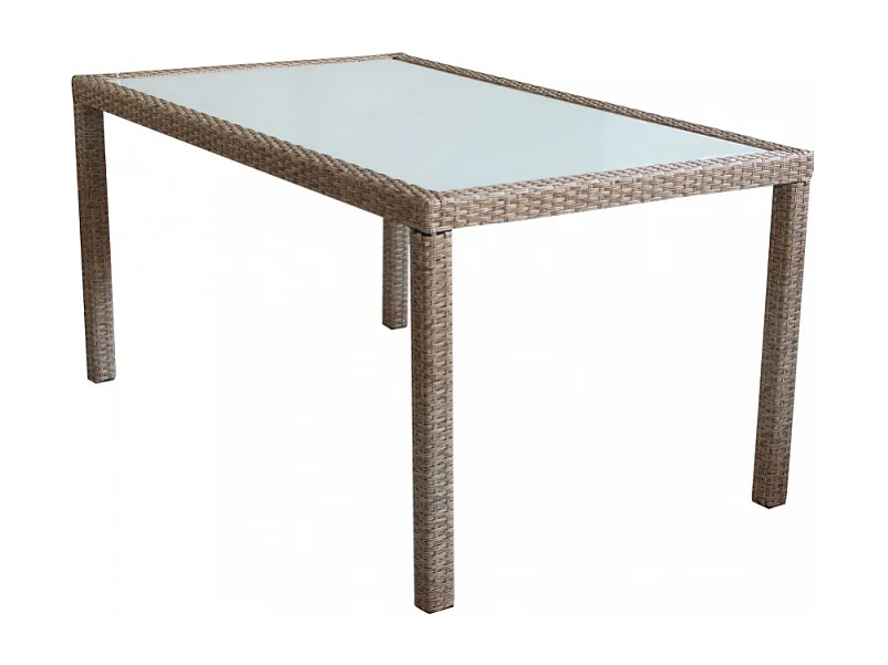 TISCH AZORE BRAUN WICKER & STAHL 150x90 cm