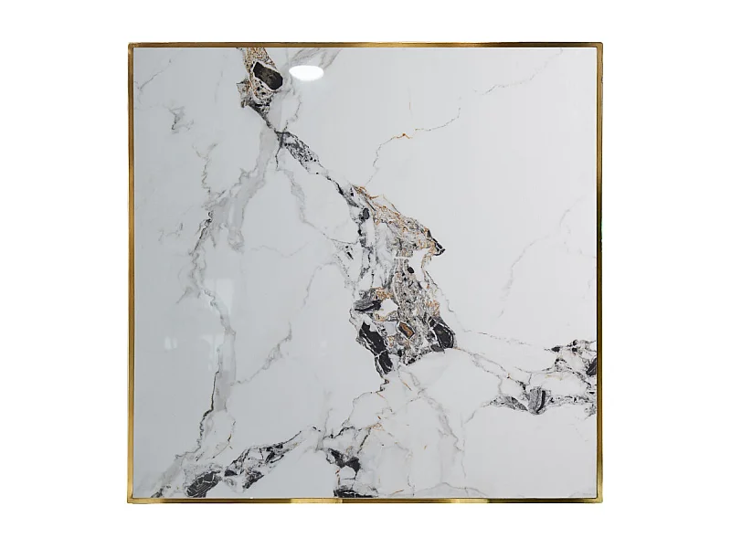 Piano Diamond 80X80 Pietra Calacatta con Bordo Oro