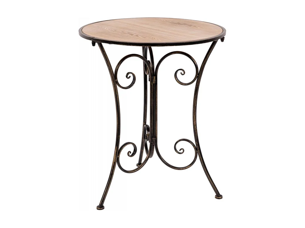 TAVOLO TONDO RUBY CON TOP MDF NATURALE, CASACOLLECTION