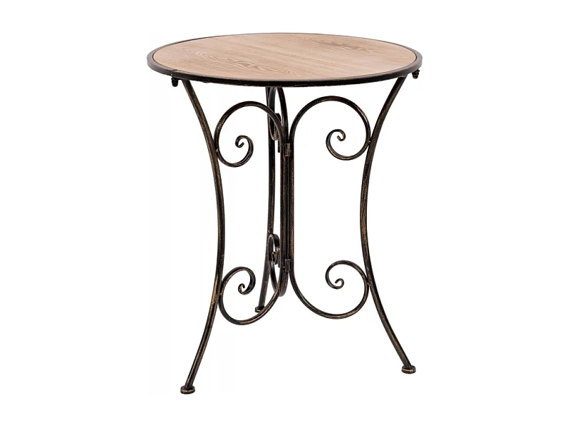 TAVOLO TONDO RUBY CON TOP MDF NATURALE, CASACOLLECTION