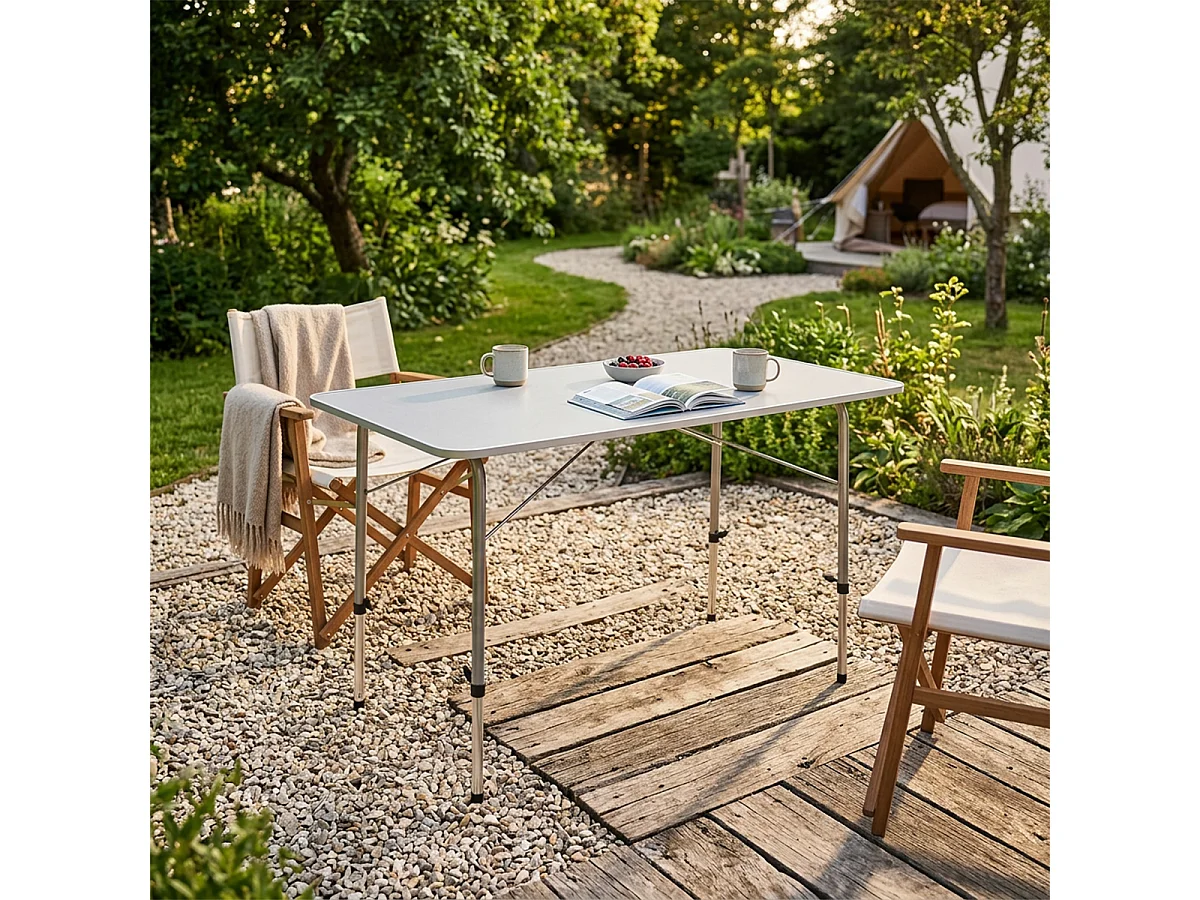 Table pliante réglable en hauteur Professional 120x60