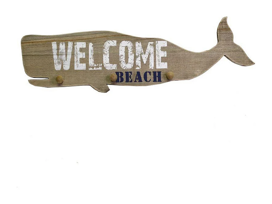 Appendino mare legno 3 posti balena cm 55x15x4,5