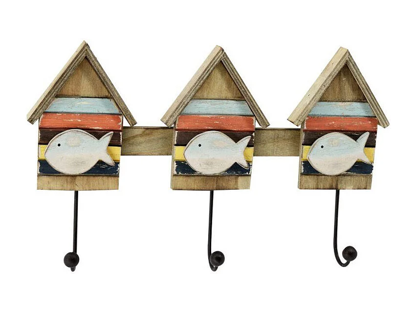 Appendino mare legno 3 posti cabina conpesce cm 33,5x20x3,8