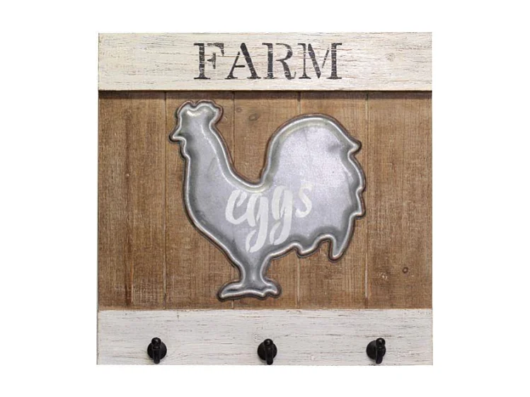 Appendino legno gallina 3 posti cm 40x40x7,5