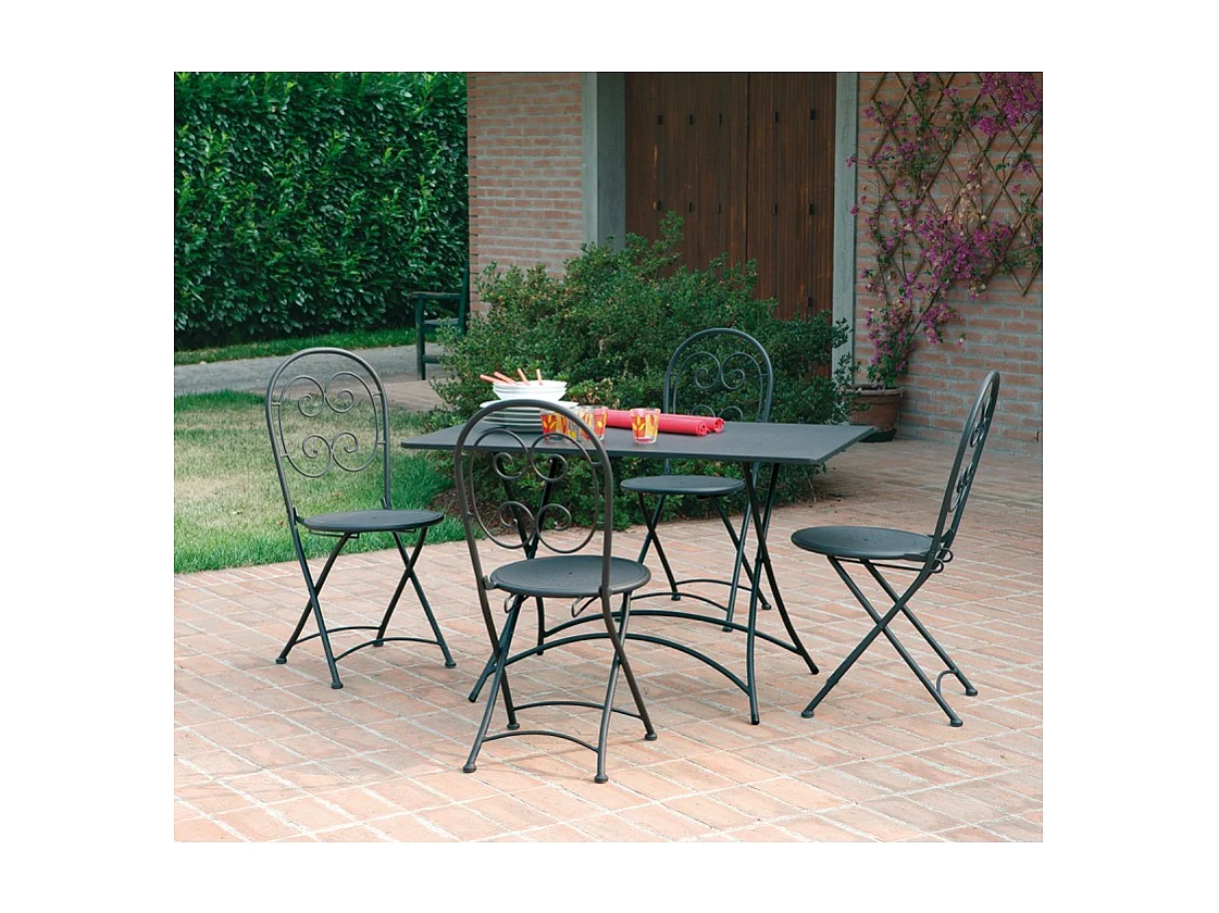 Tavolo MOIA Orta 120x70, ferro antracite, pieghevole