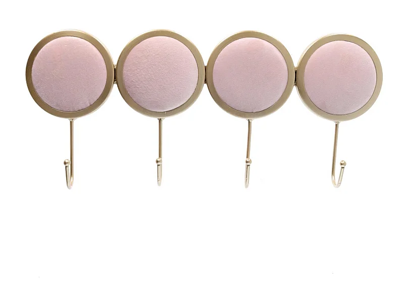 Appendino metallo 4 posti rosa cm 41x18,5x4