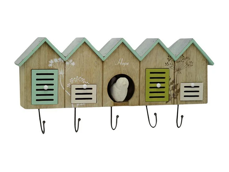 Appendino legno 5 posti 4 cassetti casette cm 49,5x23x9,5