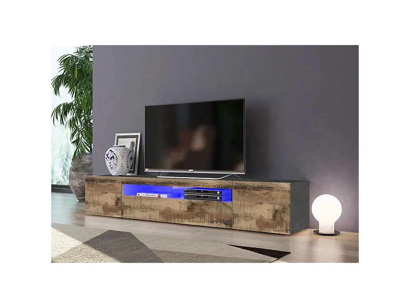 Mobile Porta TV Daiquiri – 200cm – Ardesia e Acero Pereira