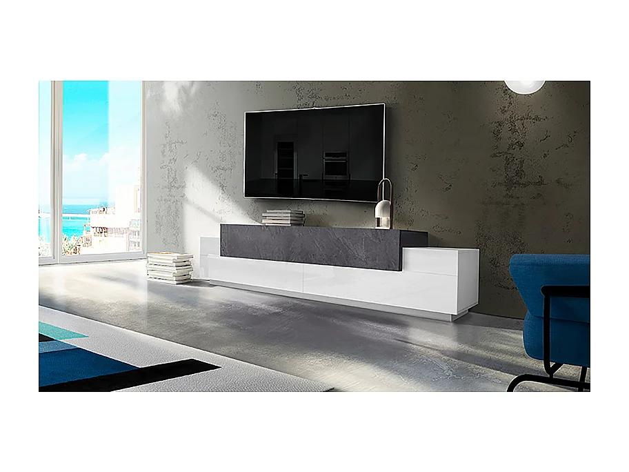 Mobile Porta TV Coro 240 – Bianco Lucido e Report