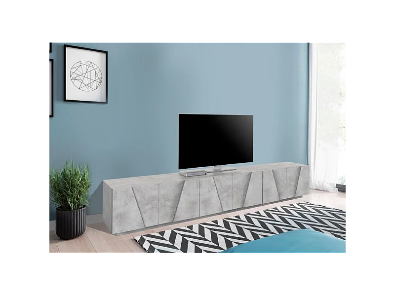 Mobile Porta TV Ping 240 – 6 ante – Cemento Bronx