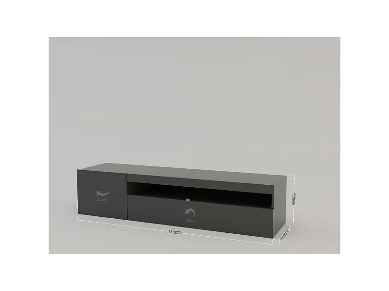 Mobile Porta TV Daiquiri – 155cm – Antracite Lucido