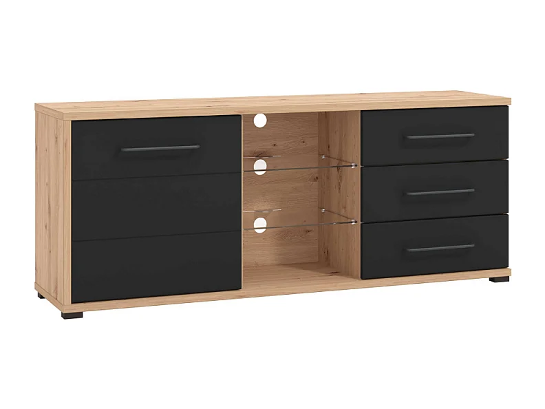 MOBILE PORTA TV LUSITANIA ROVERE ARTIGIANO E NERO