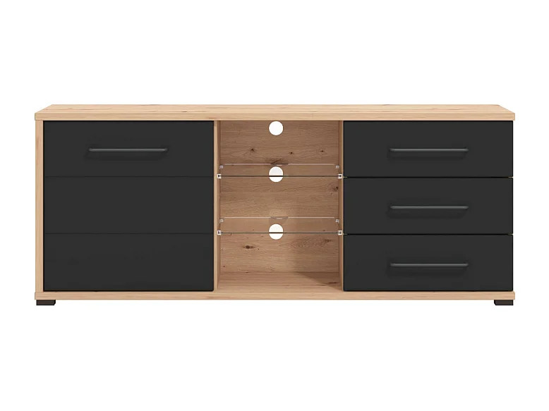 MOBILE PORTA TV LUSITANIA ROVERE ARTIGIANO E NERO