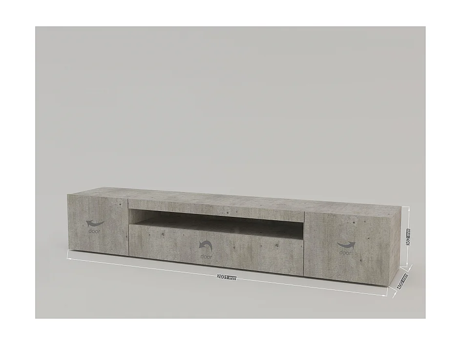 Mobile Porta TV Daiquiri – 200cm – Cemento