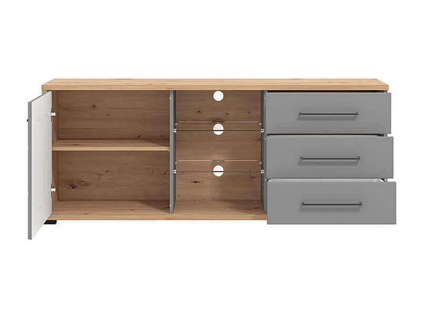 MOBILE PORTA TV LISABON TV ROVERE ARTIGIANO E GRIGIO GRAFITE